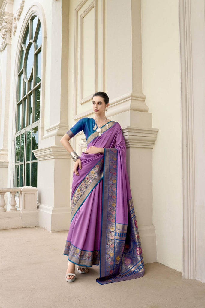 Draped in Royalty: Banarasi Silk with Golden Zari Grandeur