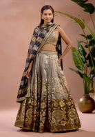 Grey Tissue Lehenga