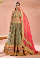 Green Tussar Lehenga