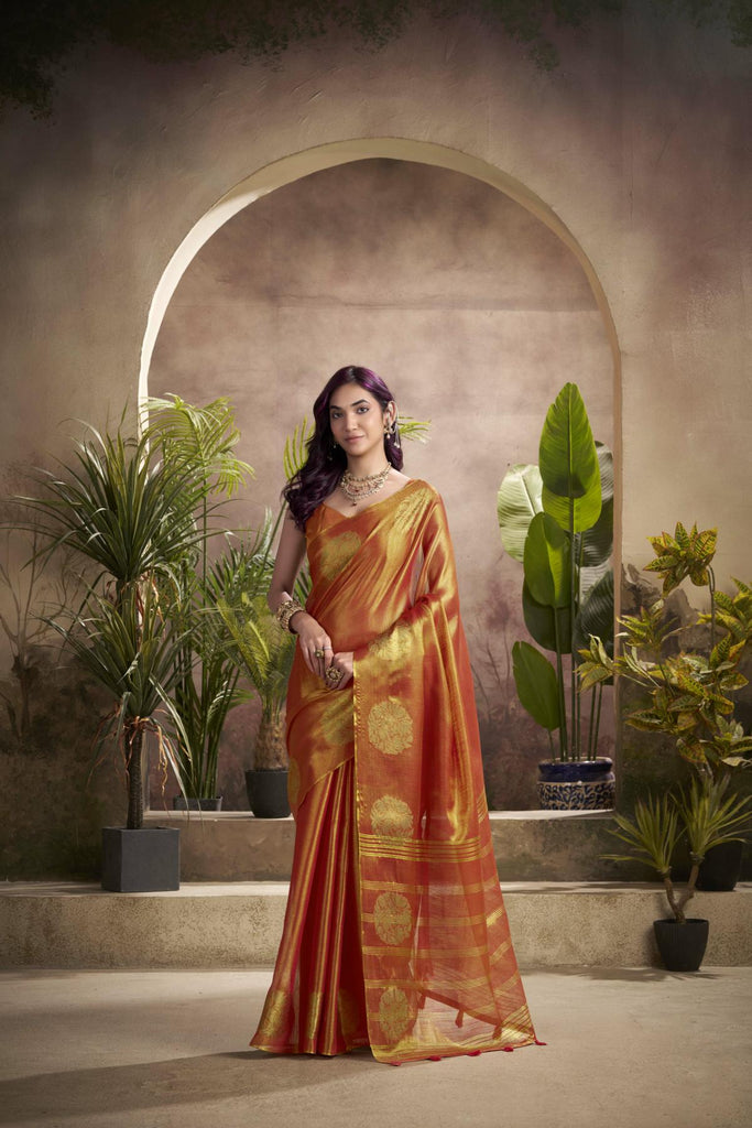 Tissue Saree with a Touch of Zari