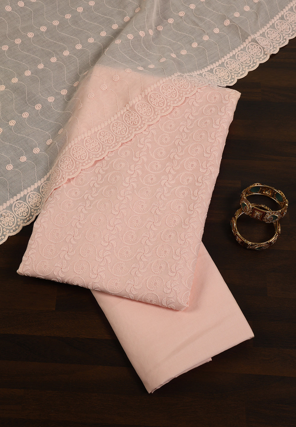 Cotton Lucknowi Chikankari Unstitched Suit