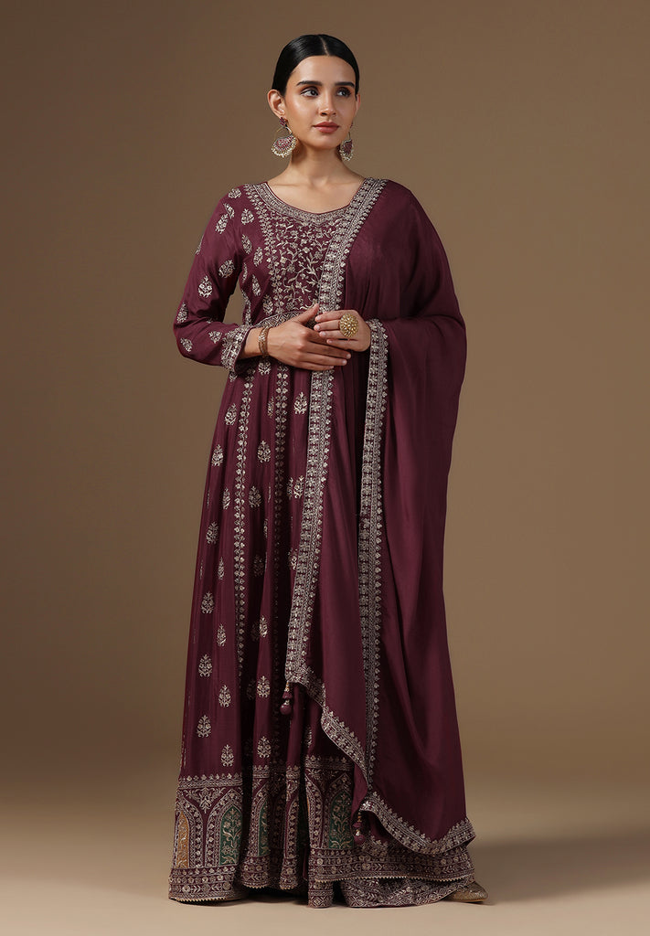 Elegance Chinnon Crepe Sharara Suit