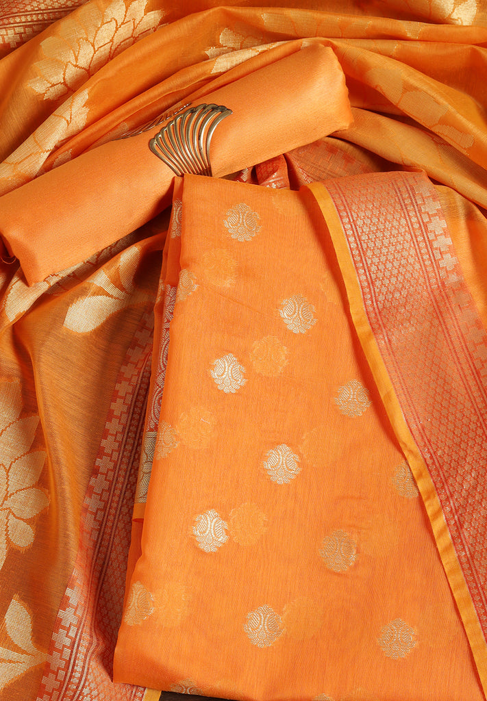 Banarasi Zari Work Suit with Art Silk Dupatta