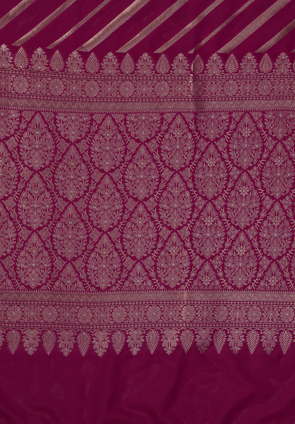 Get Beautiful Wine Banarsi Stain Silk Saree Online