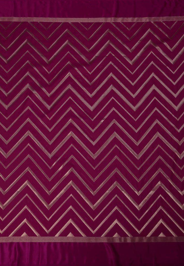Shop Wine Banarsi Stain Silk Saree for Women