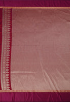 Get Beautiful Coral Banarsi Stain Silk Saree with All Over Zari Work