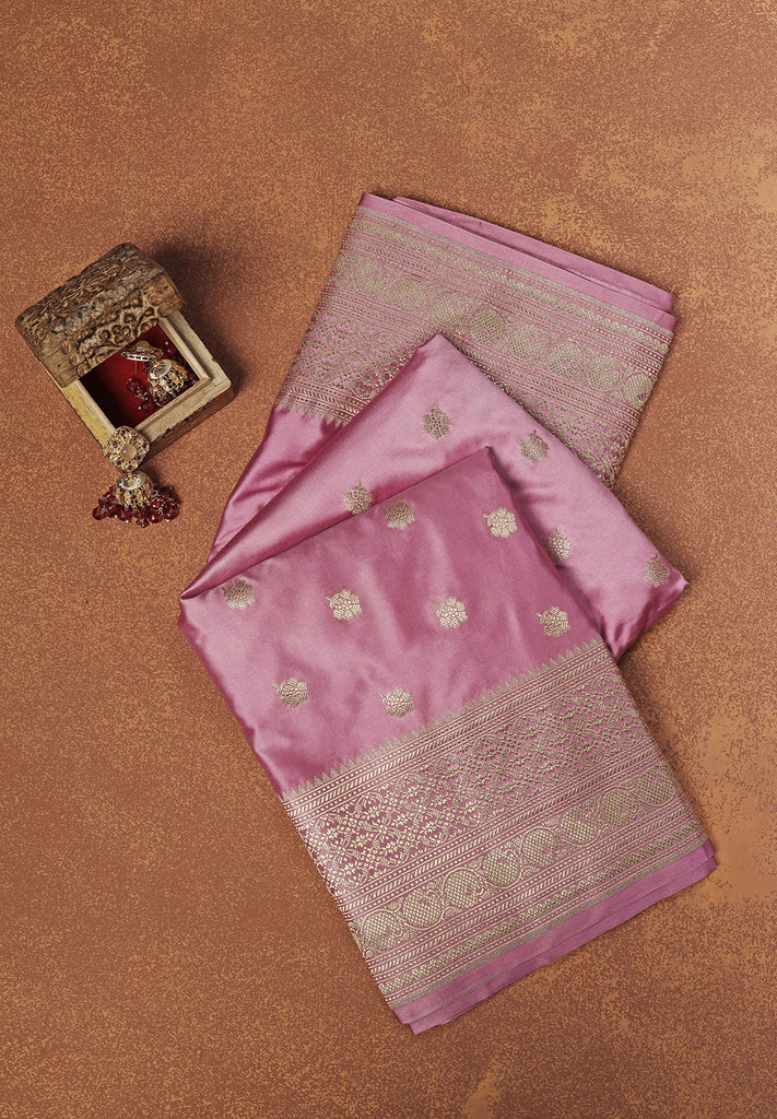 SATIN ZARI BORDER SAREE