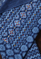 Designer Blue Unstitched Suit 