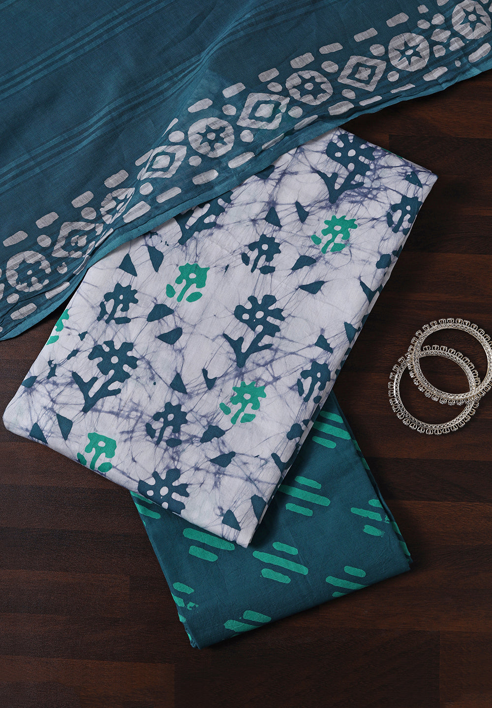 Batik Print Cotton Unstitched Suit