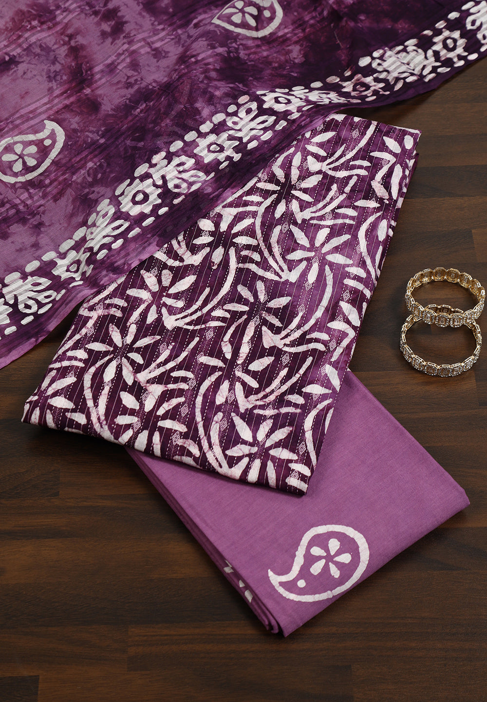 Batik Print Cotton Unstitched Suit