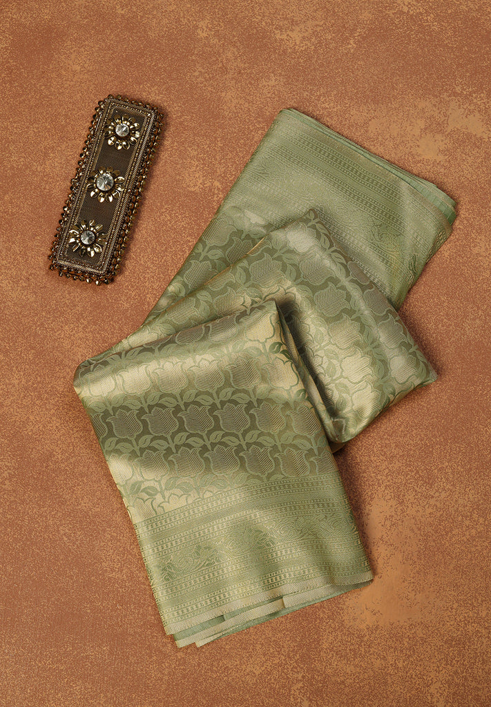 Green Banarsi Silk Saree