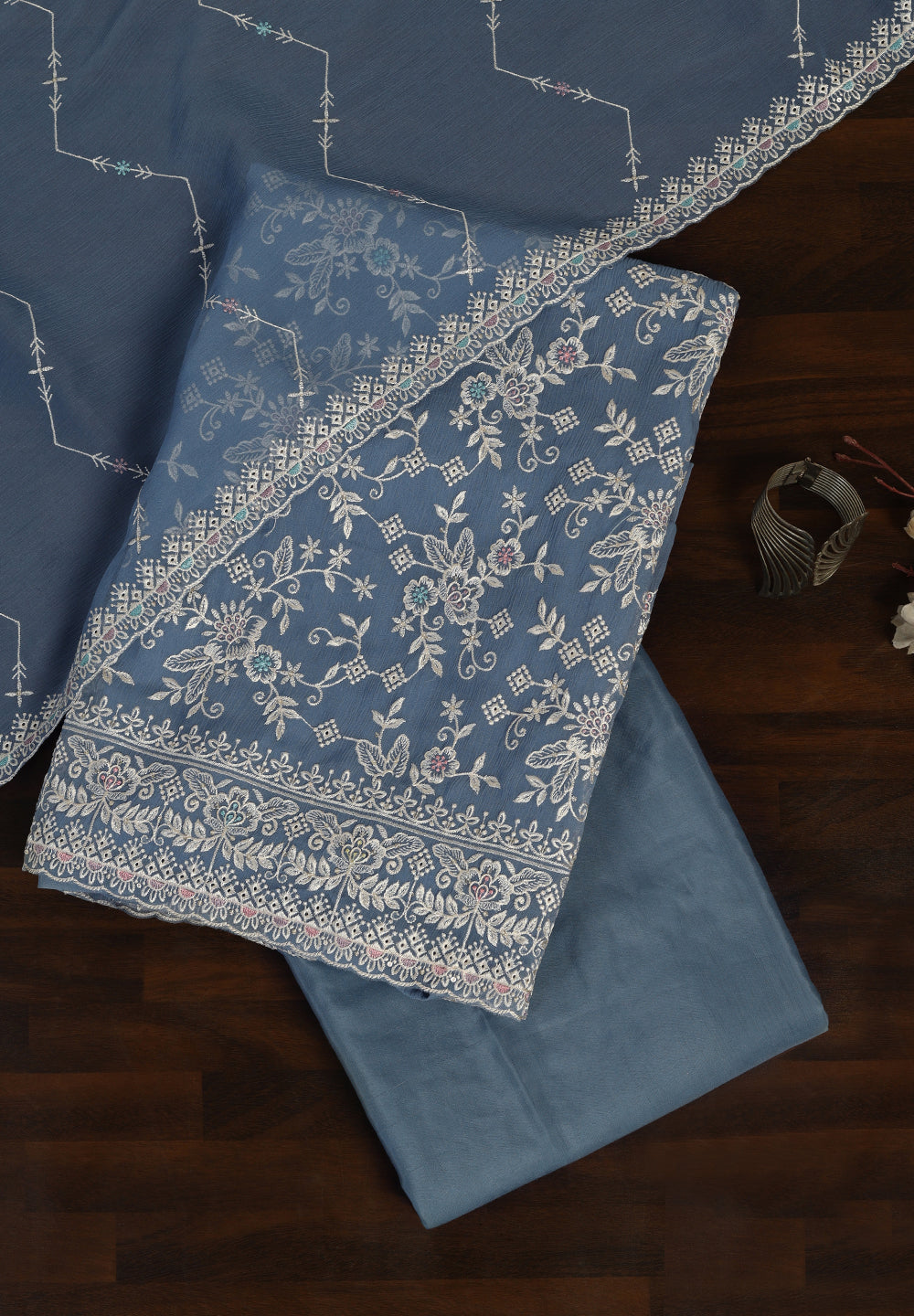 Shimmer Georgette Fabric Unstitched Suit