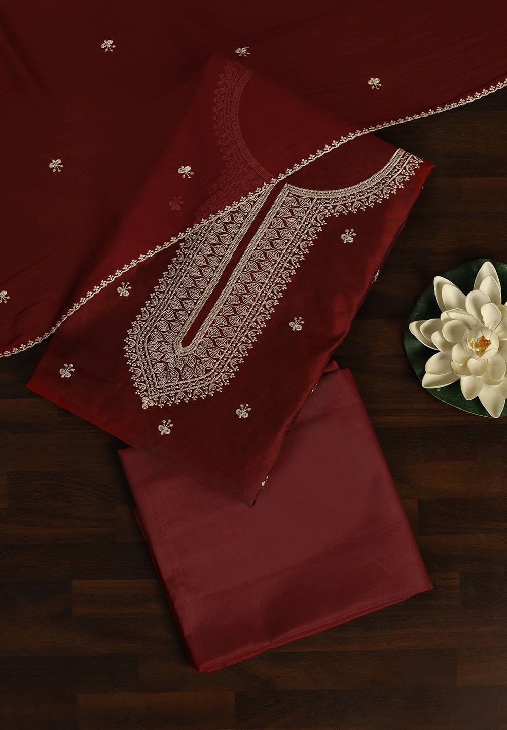 Chanderi Unstitched Suit Set