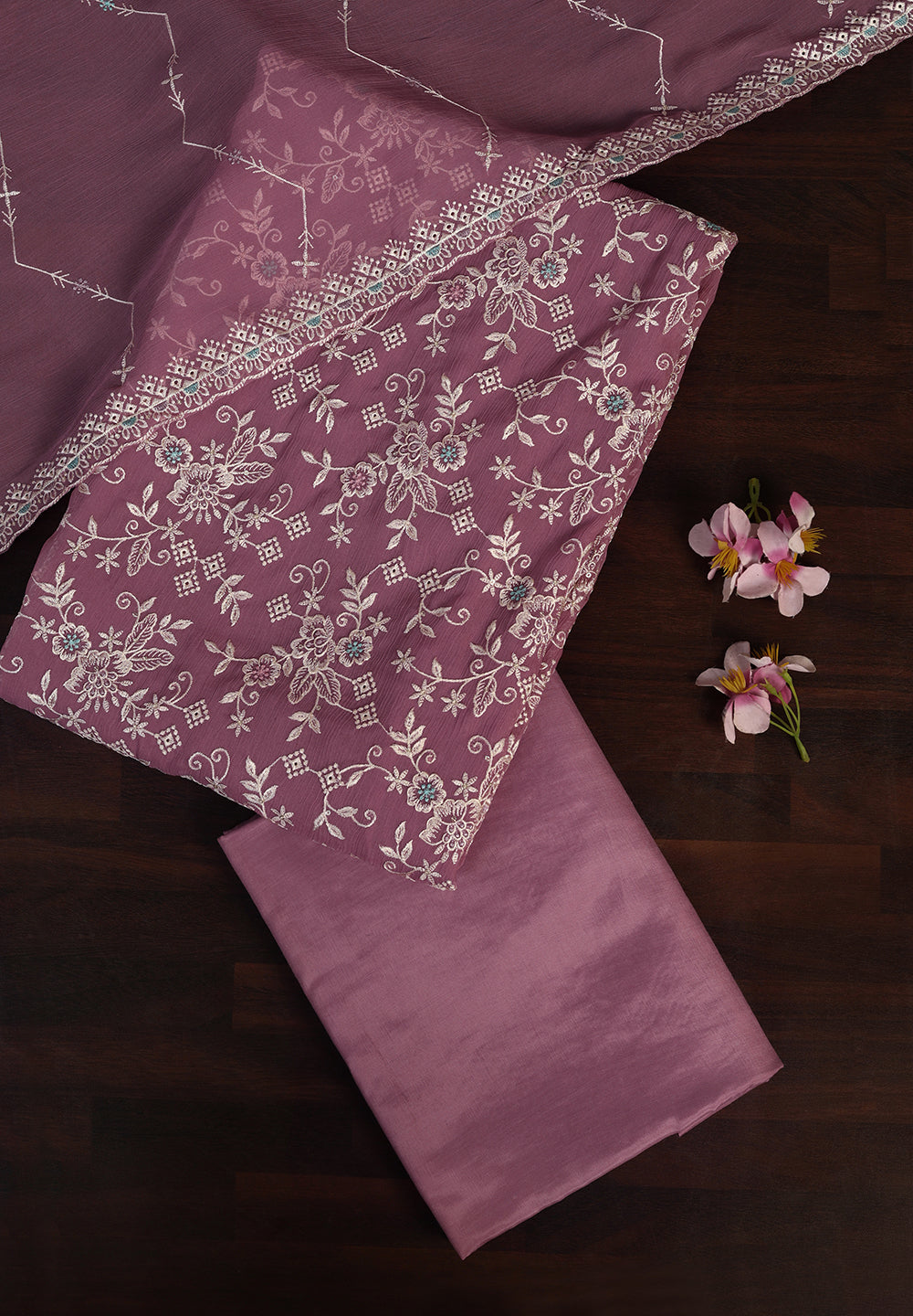 Shimmer Georgette Fabric Unstitched Suit