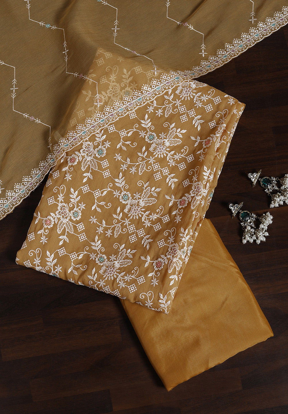 Shimmer Georgette Fabric Unstitched Suit