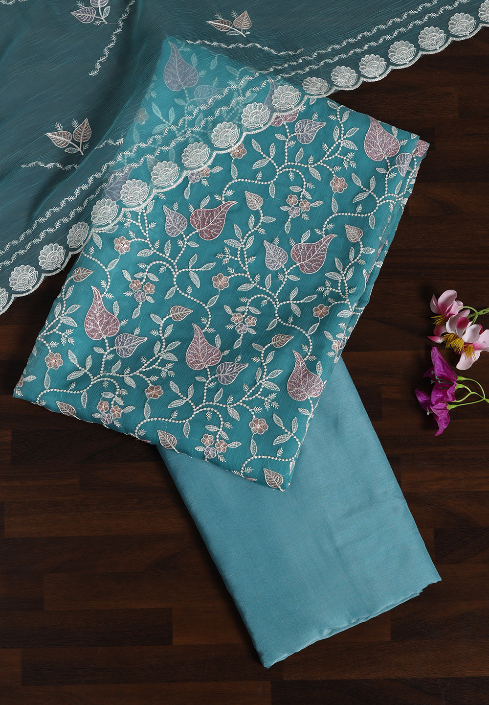 Chiffon Fabric Unstitched Suit