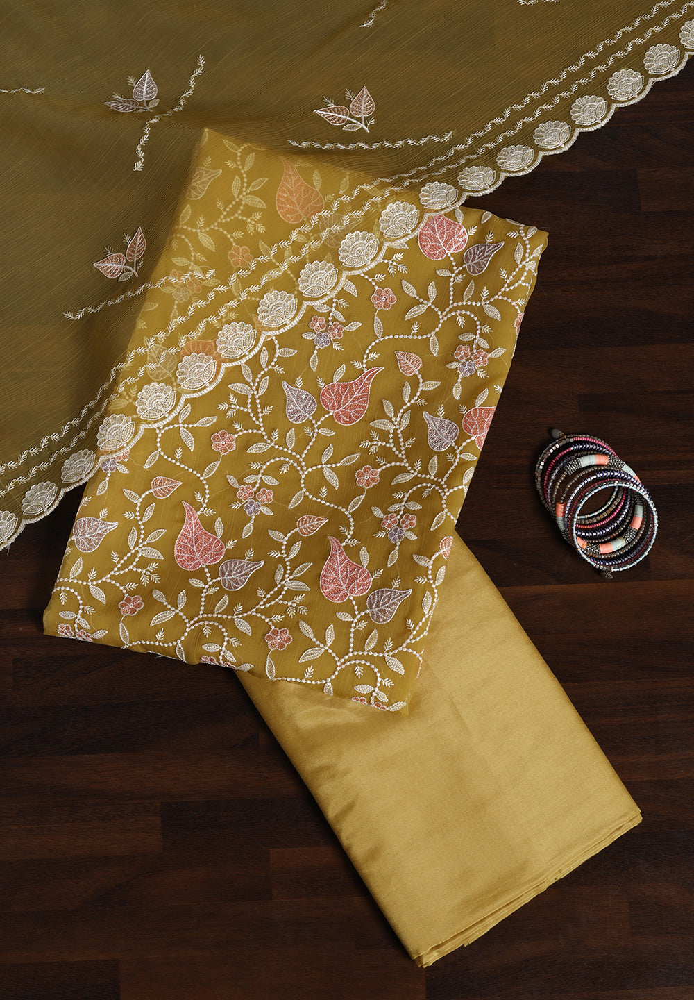 Chiffon Fabric Unstitched Suit