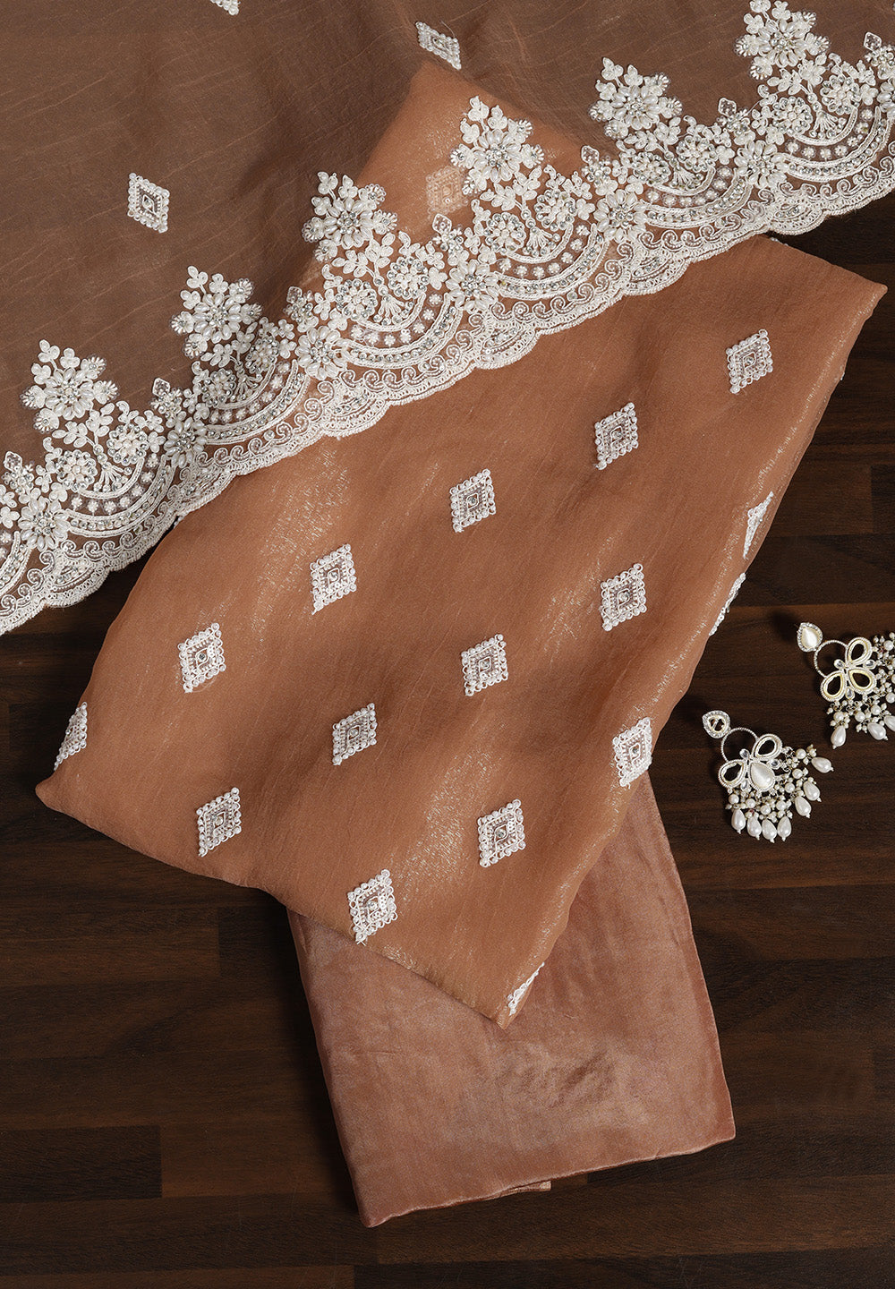 Chiffon Fabric Unstitched Suit