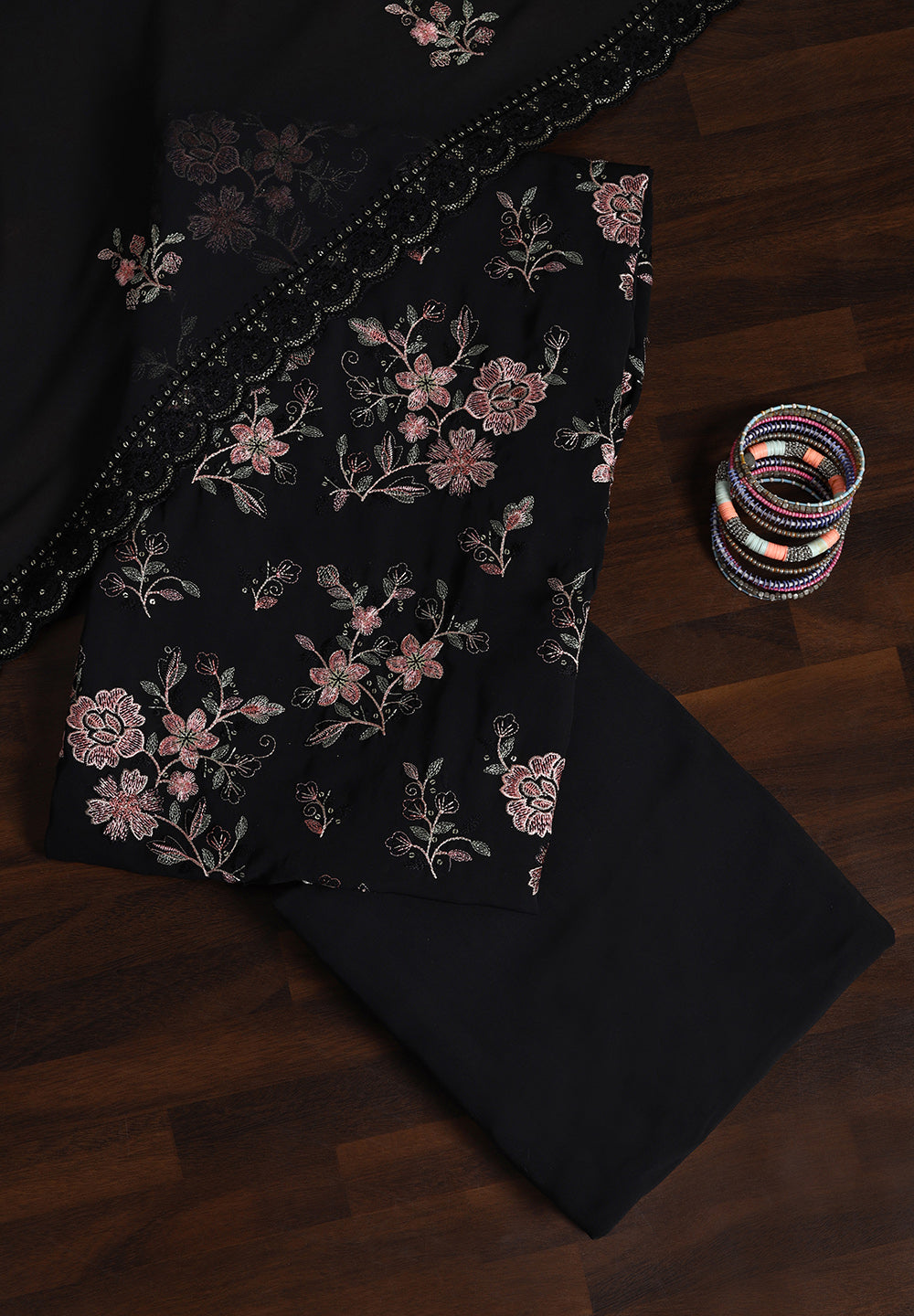 Grace in Every Stitch Silk Unstitched Suit with Fine Resham Work