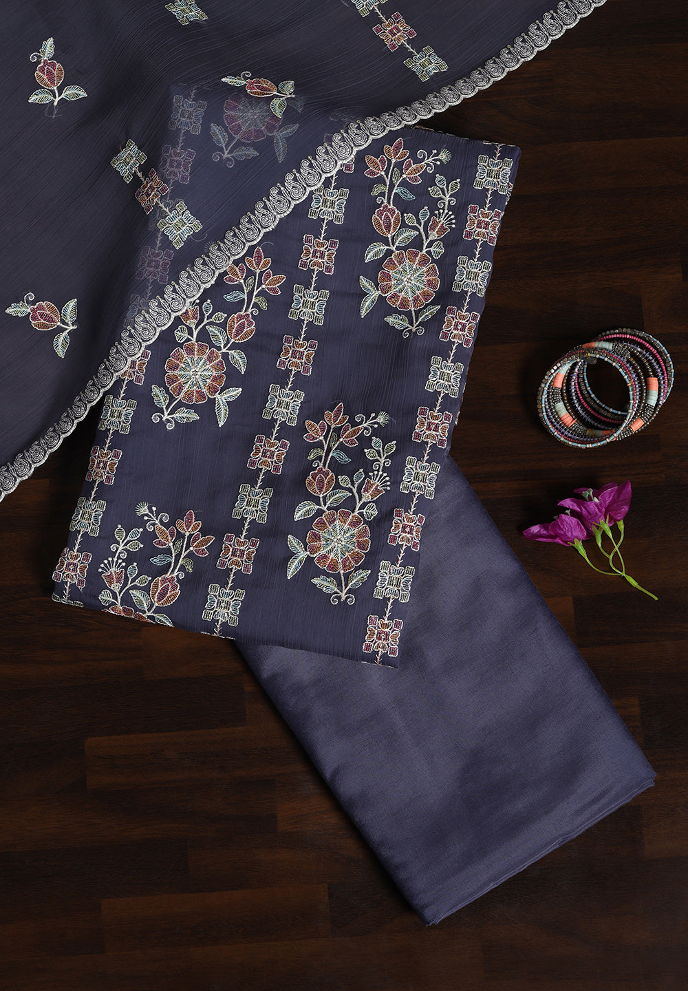 Chiffon Fabric Unstitched Suit