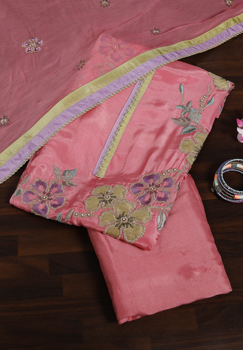 Designer Uppada Silk Suit with Thread Zarkan Work