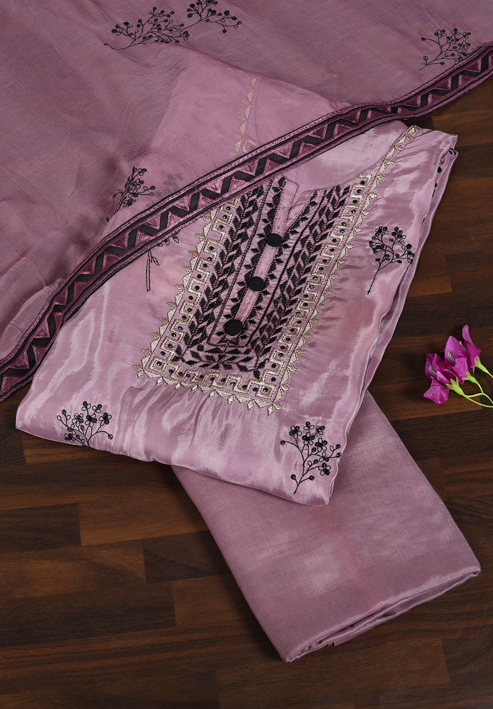 Designer Uppada Silk Suit with Thread Work