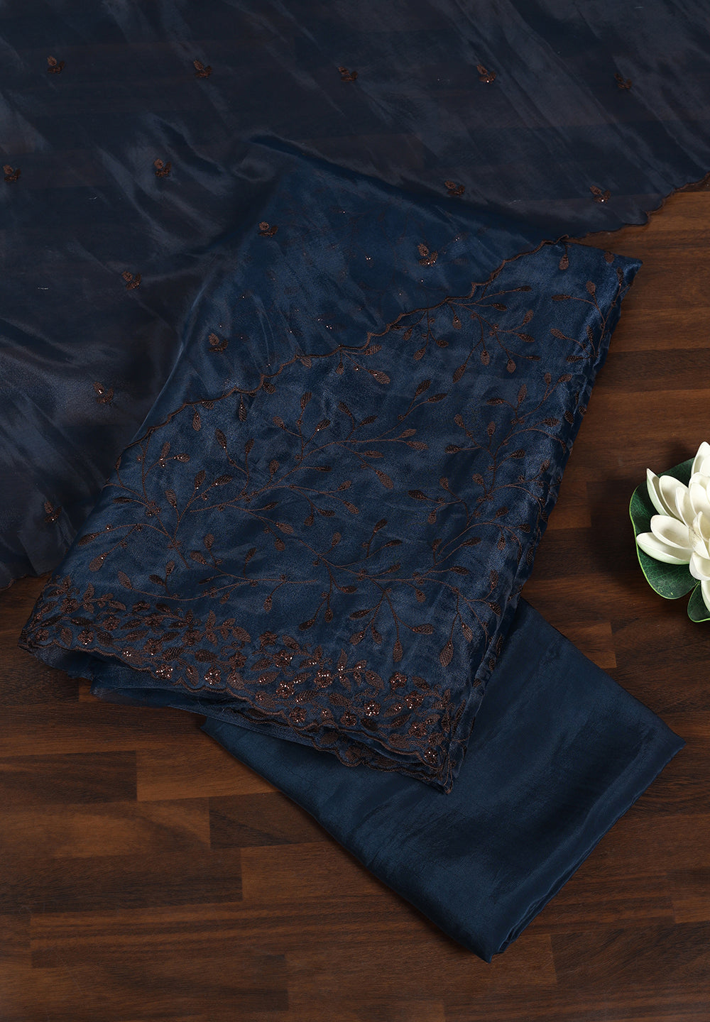 Grace in Every Stitch Organza Unstitched Suit with Fine Resham Work