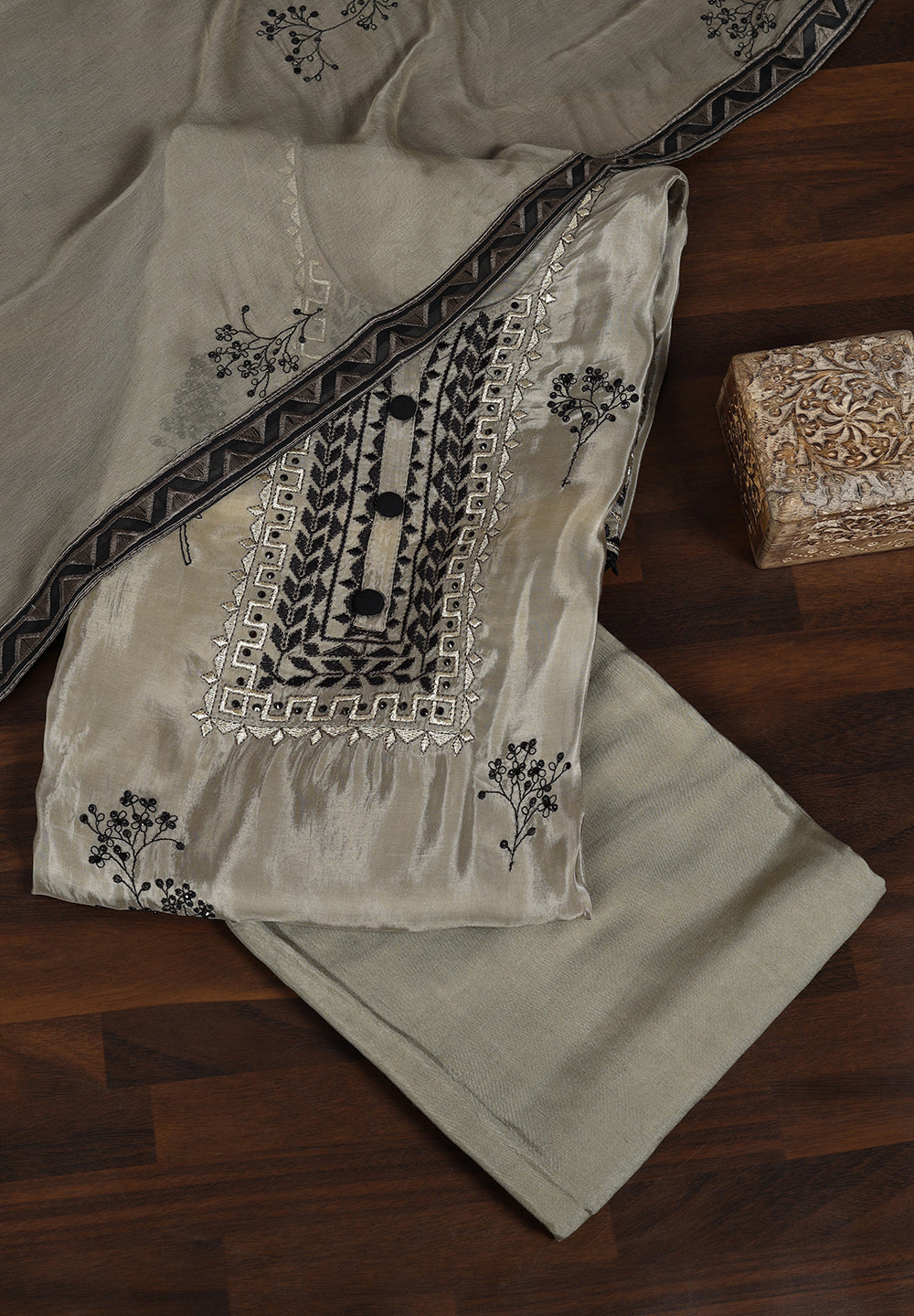 Designer Uppada Silk Suit with Thread Work