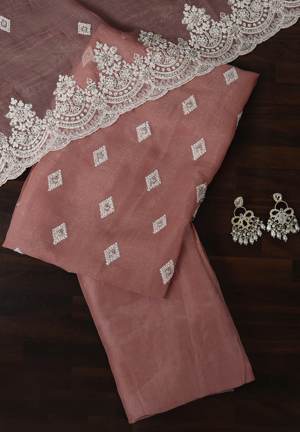 Chiffon Fabric Unstitched Suit