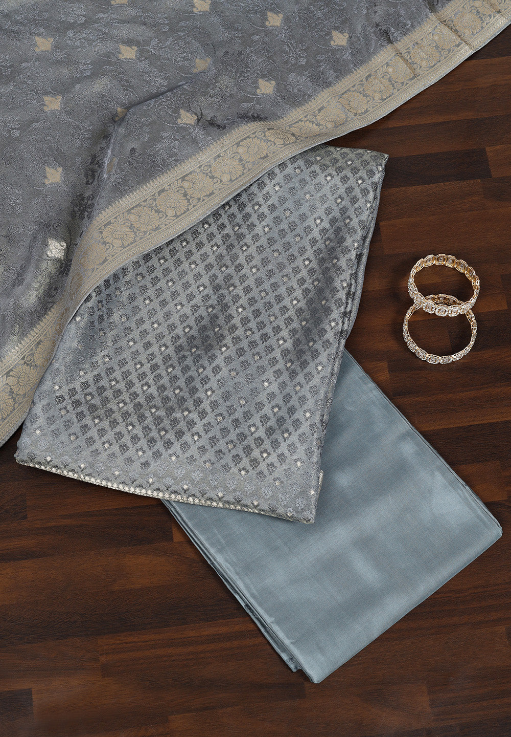 Banarasi Silk Unstitched Fabric Suit