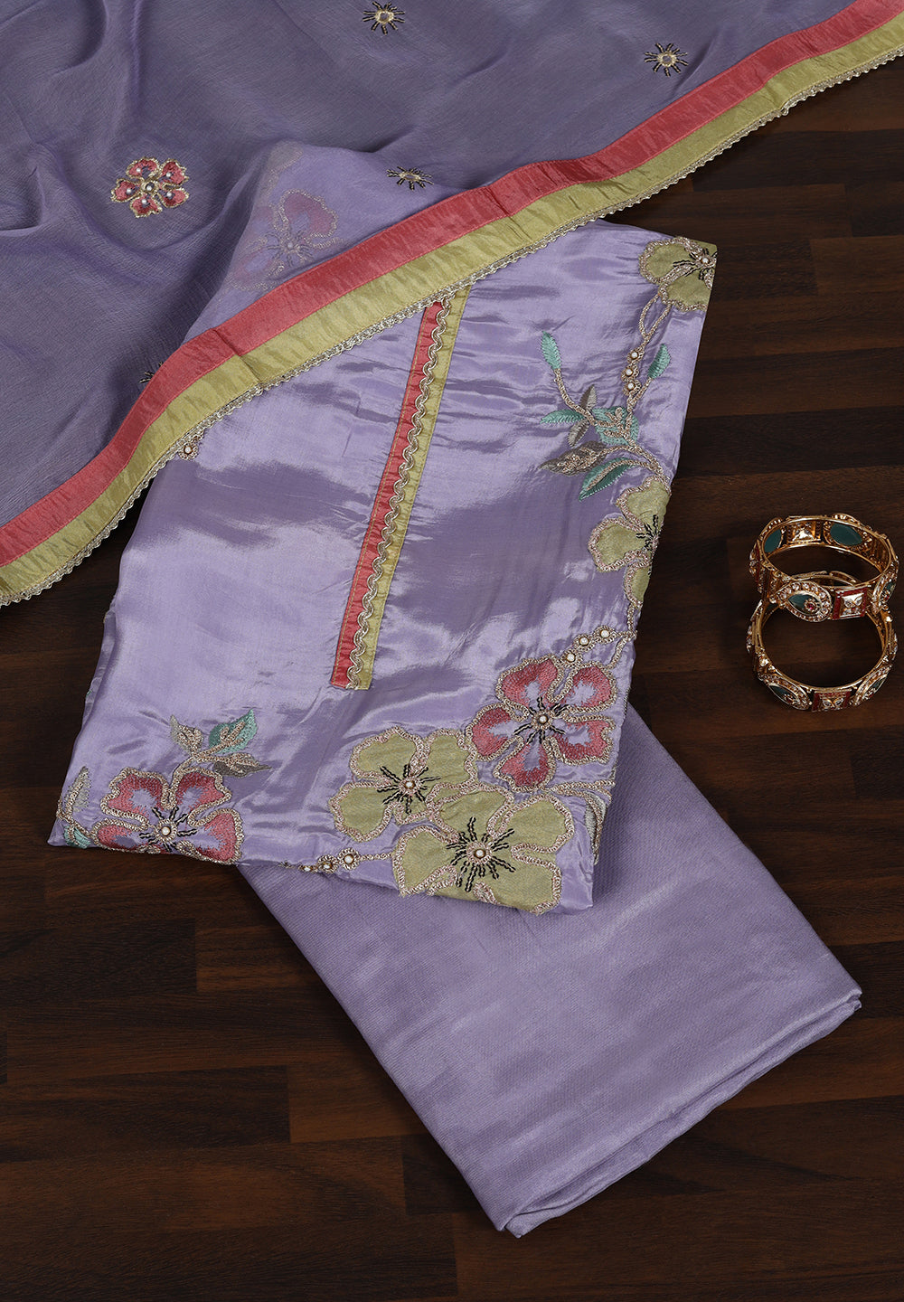 Designer Uppada Silk Suit with Thread Zarkan Work