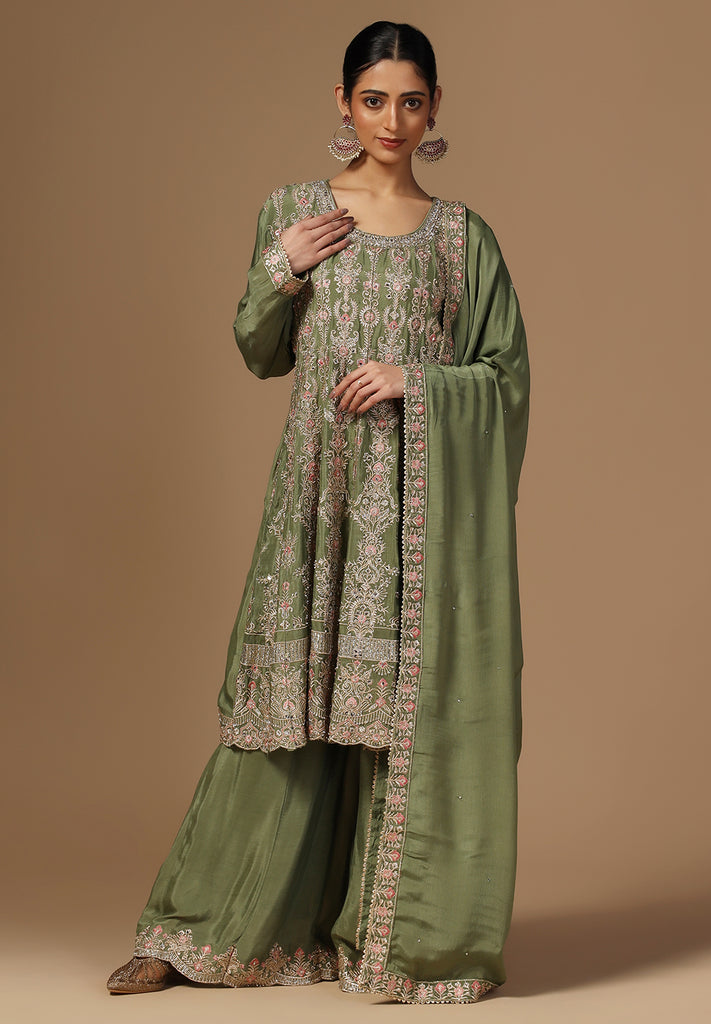 Elegance Crepe Sharara Suit