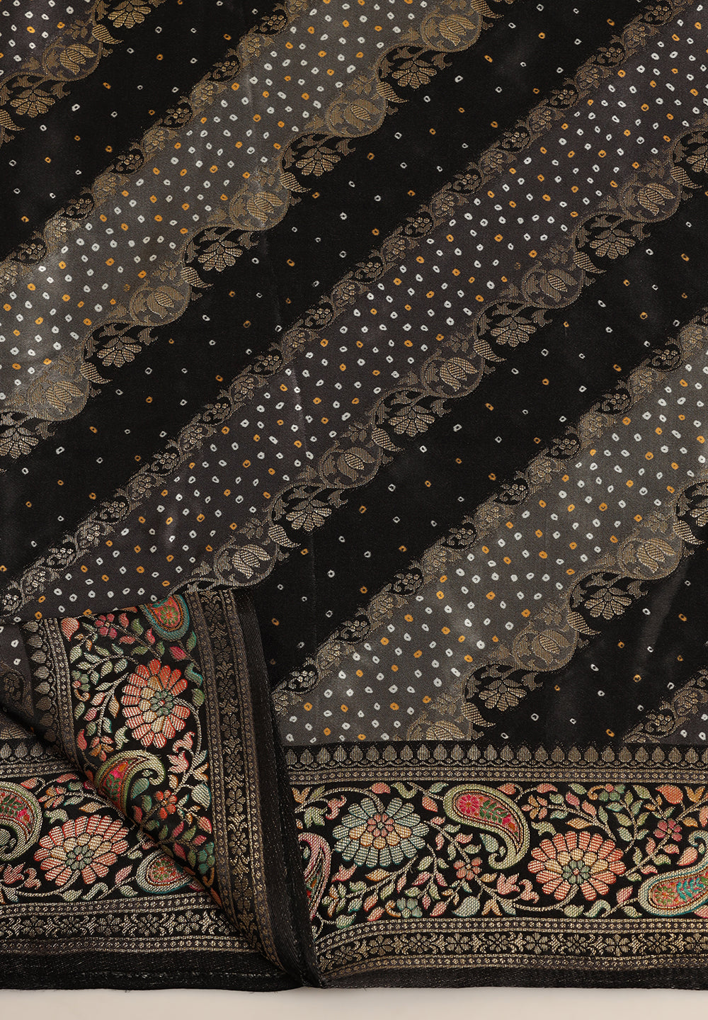 Shop Black Satin Silk Saree for Women