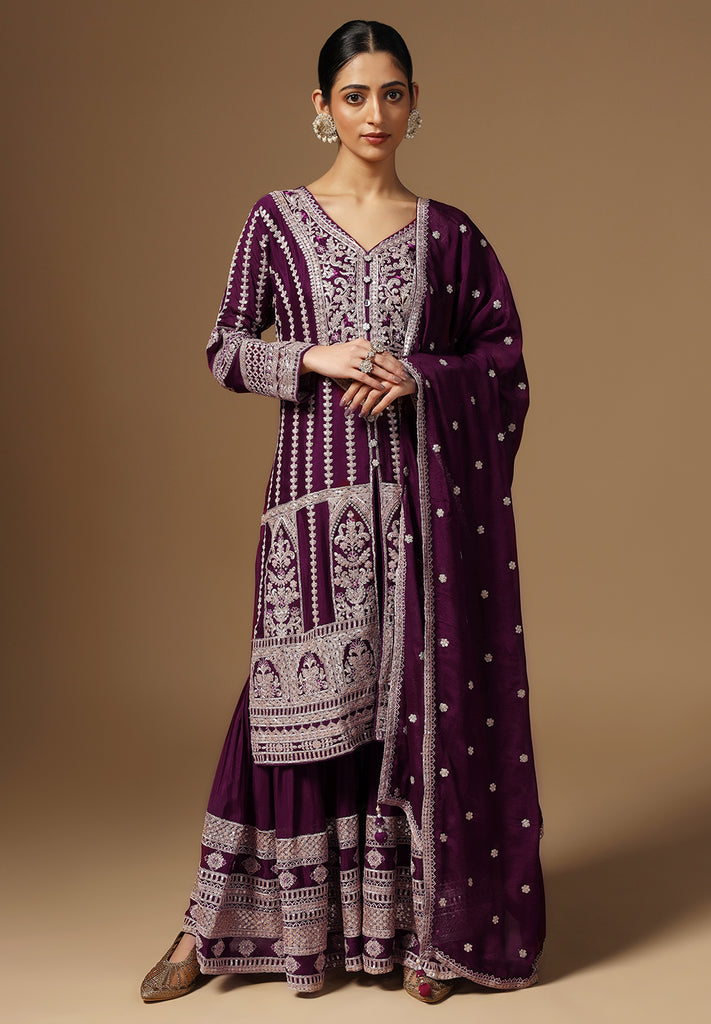 Elegance Crepe Sharara Suit