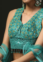 Buy Designer Green Readymade Lehenga Set for Bride | Bombay Selections