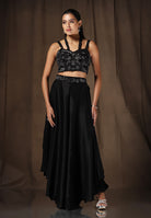 Shop Elegance Readymade Black Sharara set For Women