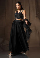 Stylish Readymade Black Sharara set For Women