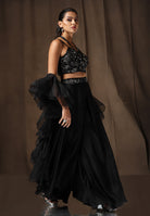 Embroidered Readymade Black Sharara set For Women