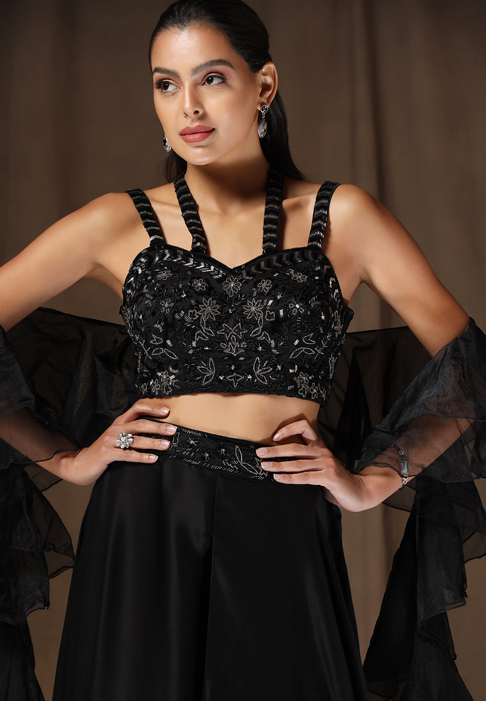 Readymade Black Sharara set For Women Online