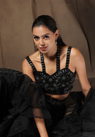 Readymade Black Sharara set at best price For Women