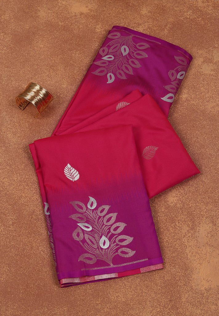 Double-Tone Silk Saree with Glimmering Zari Elegance
