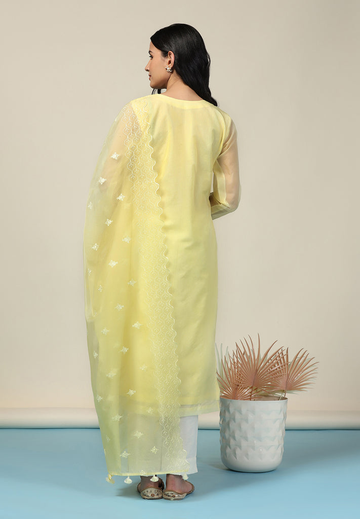 Yellow Thread Work Suit Set Online | Bombay Selections