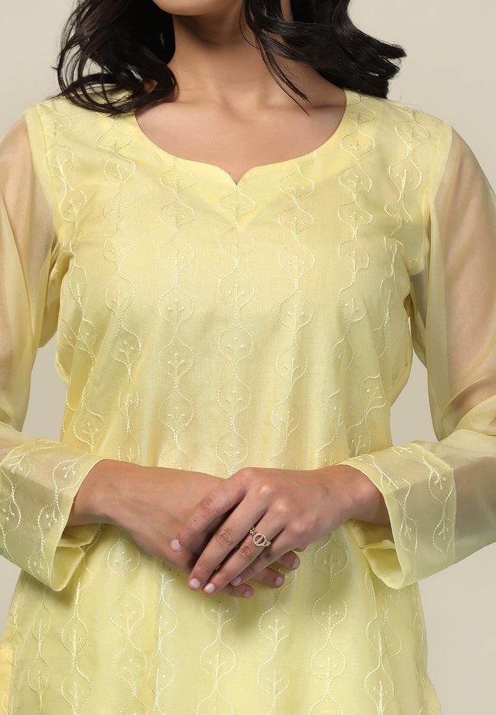 Yellow Thread Work Suit Set Online for Women | Bombay Selections