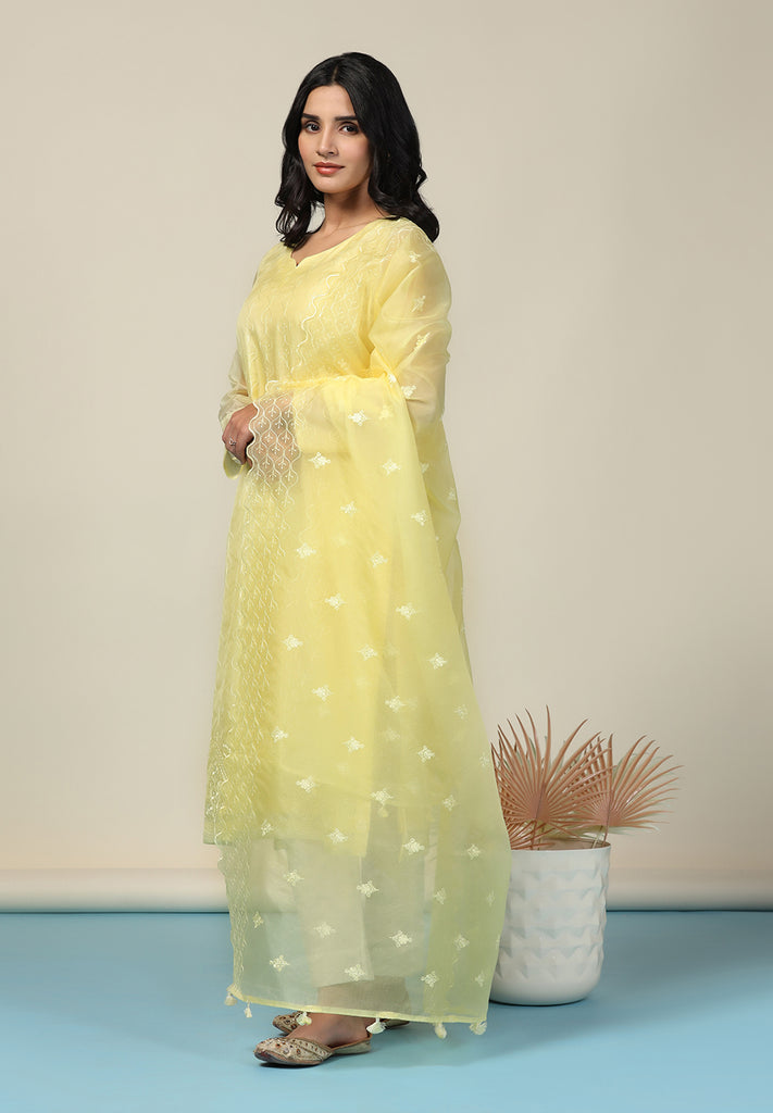 Yellow Thread Work Suit Set | Bombay Selections