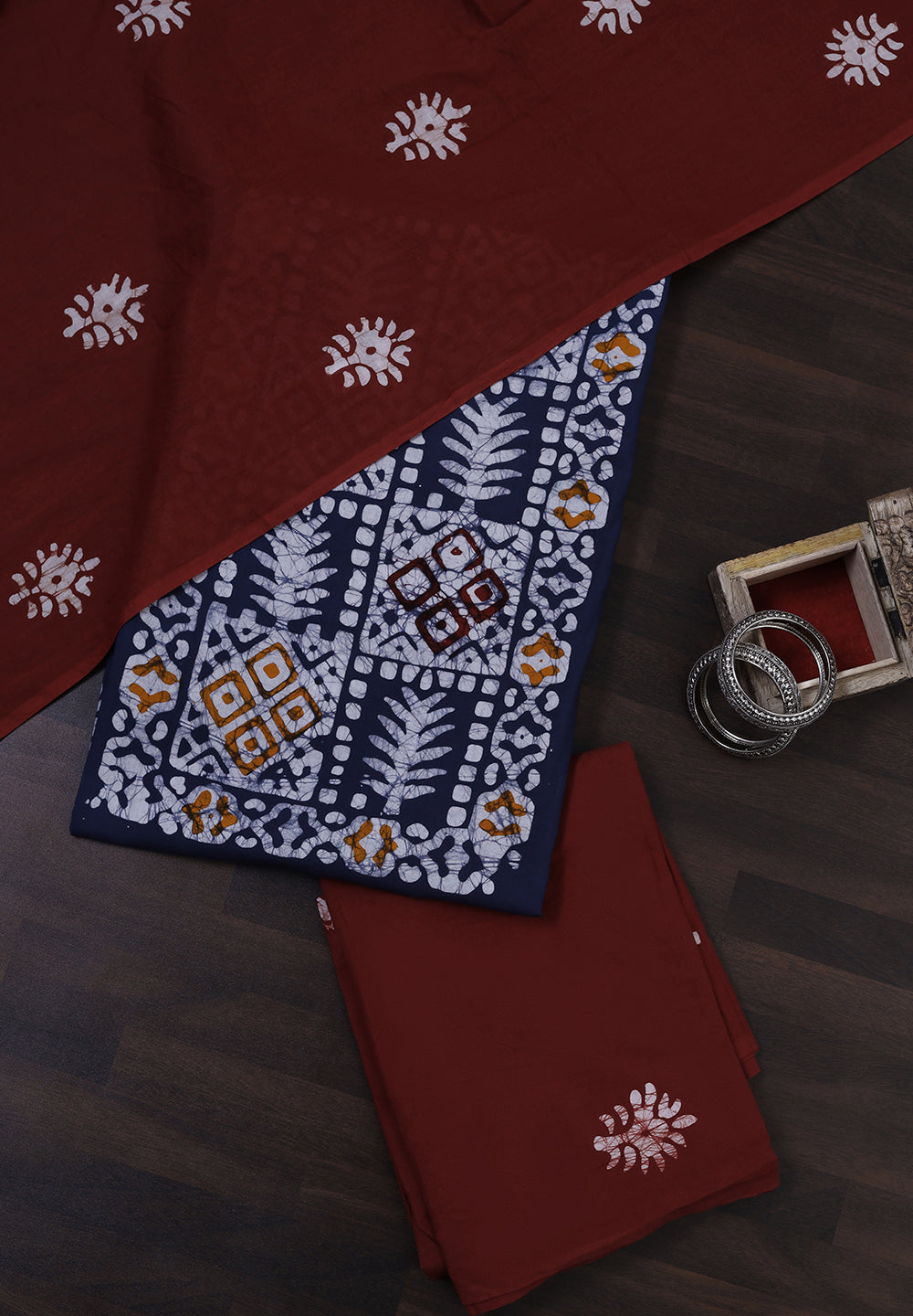 Batik Print Cotton Unstitched Suit Set