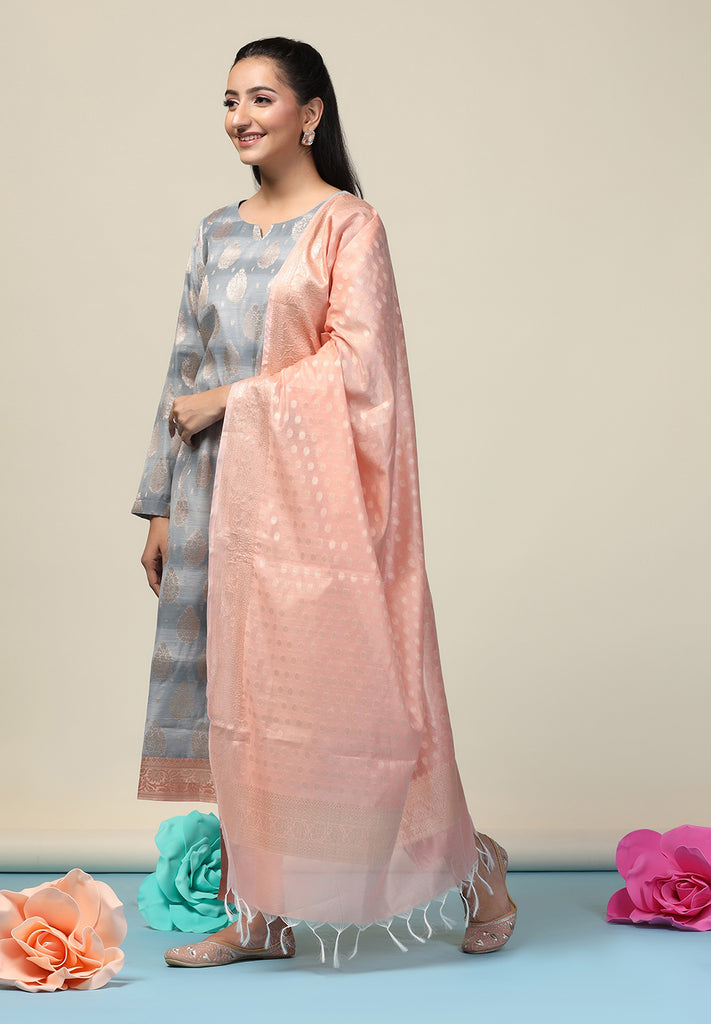 Peach Unstitched Suit for Women at Bombay Selections