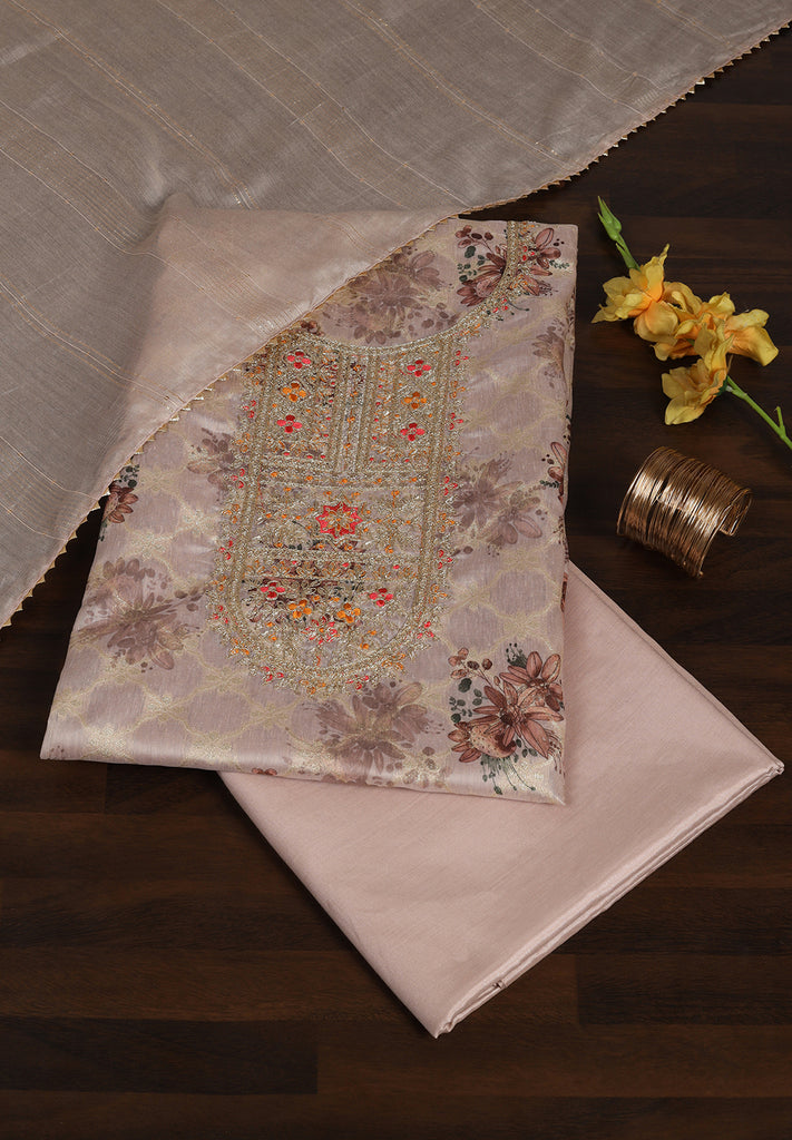 Elegant Banarasi Chanderi Unstitched Suit