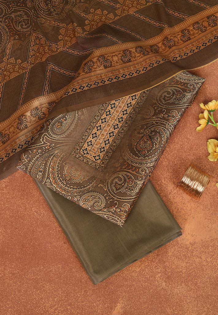 Chanderi Unstitched Suit Set