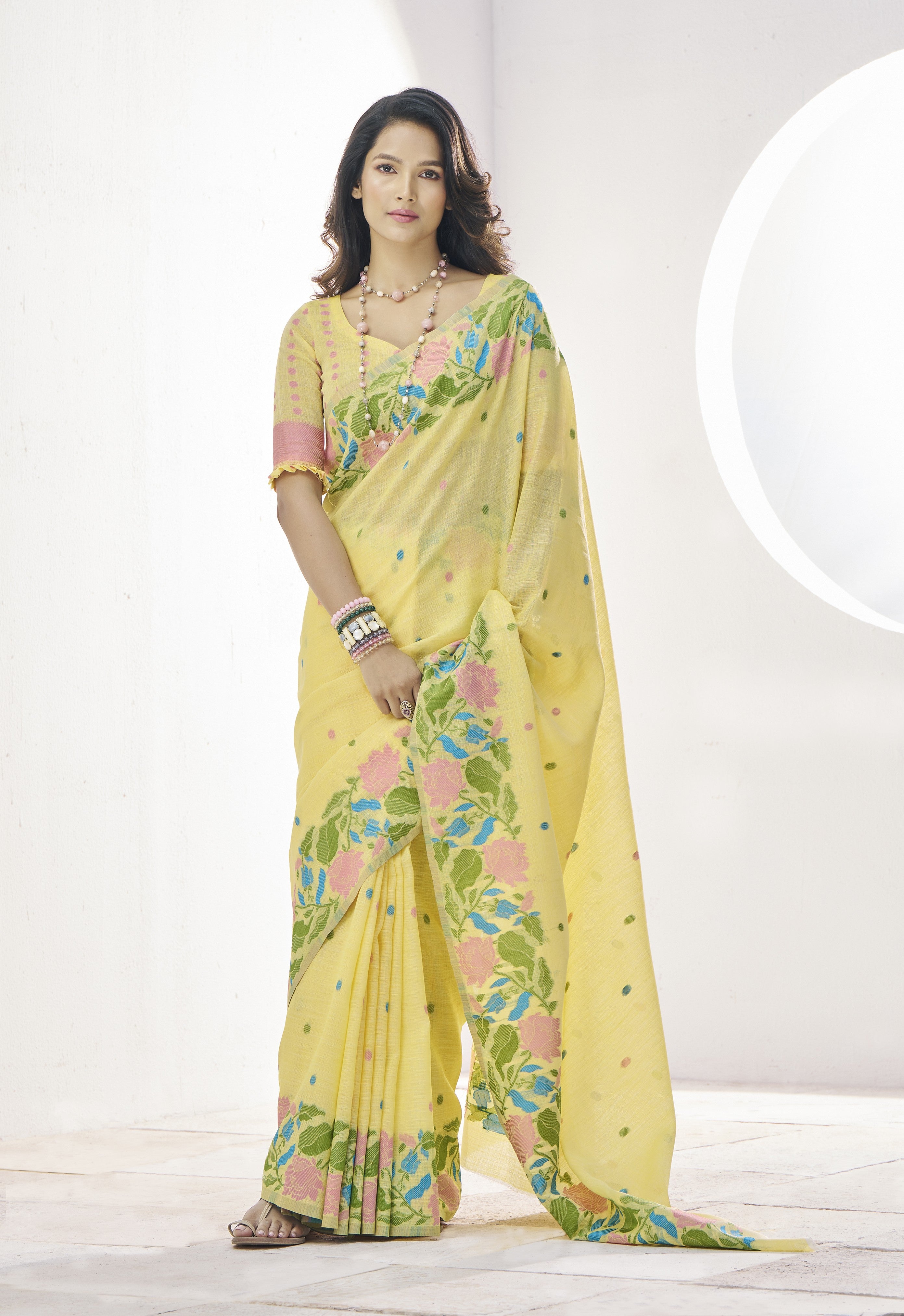 Cotton Saree With Floral Print