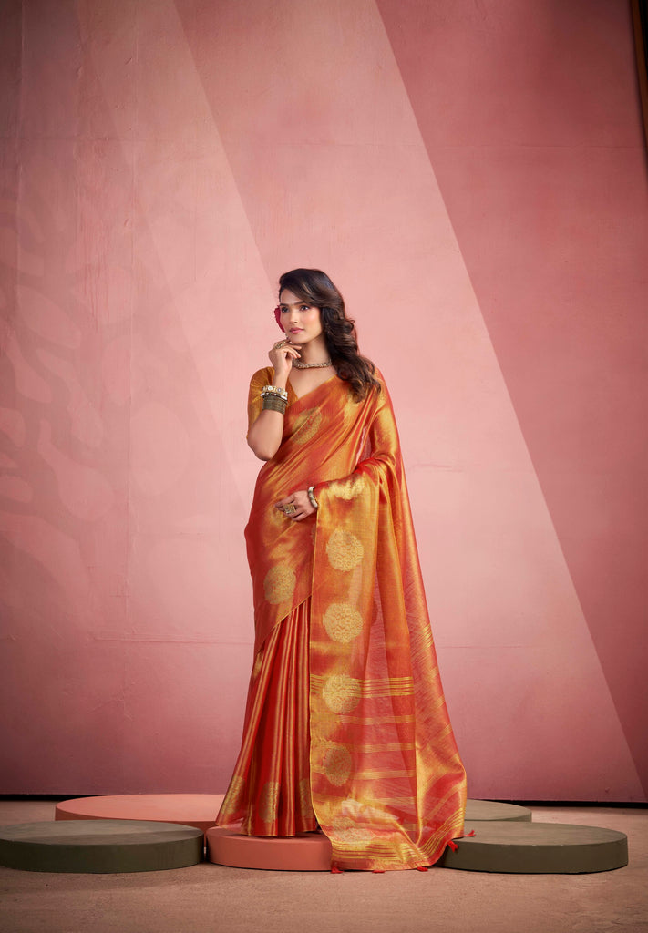 Tissue Saree with a Touch of Zari